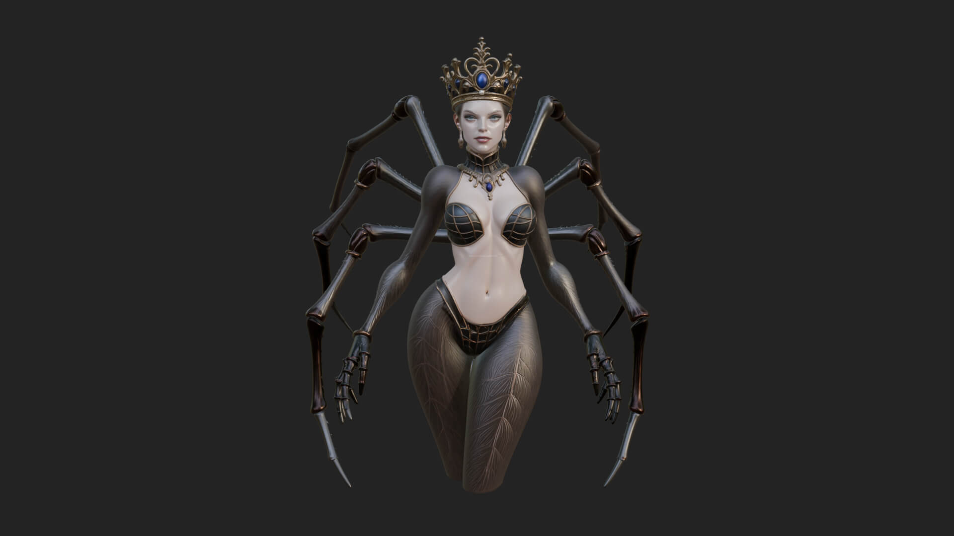 Spider Queen Statue Design 5 3D Print Model 3D Model