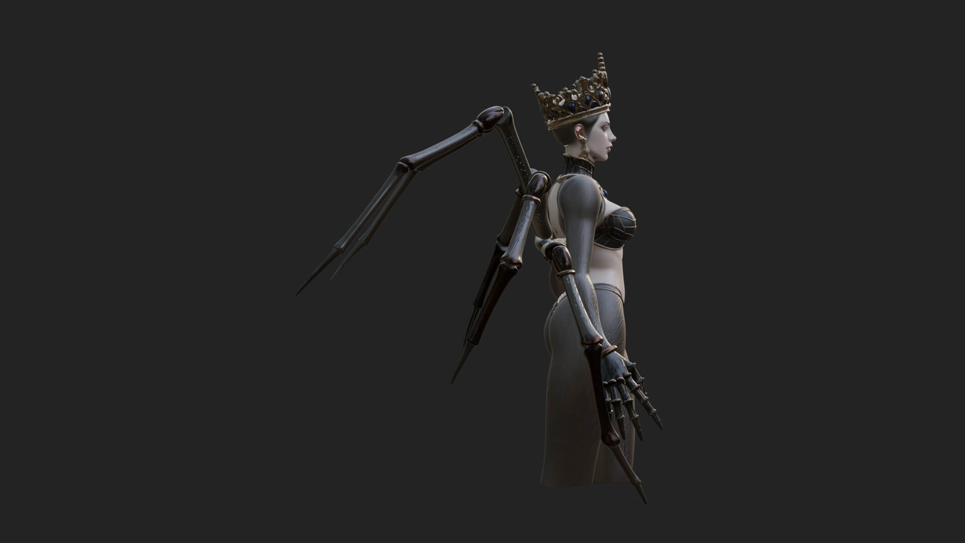 Spider Queen Statue Design 5 3D Print Model 3D Model