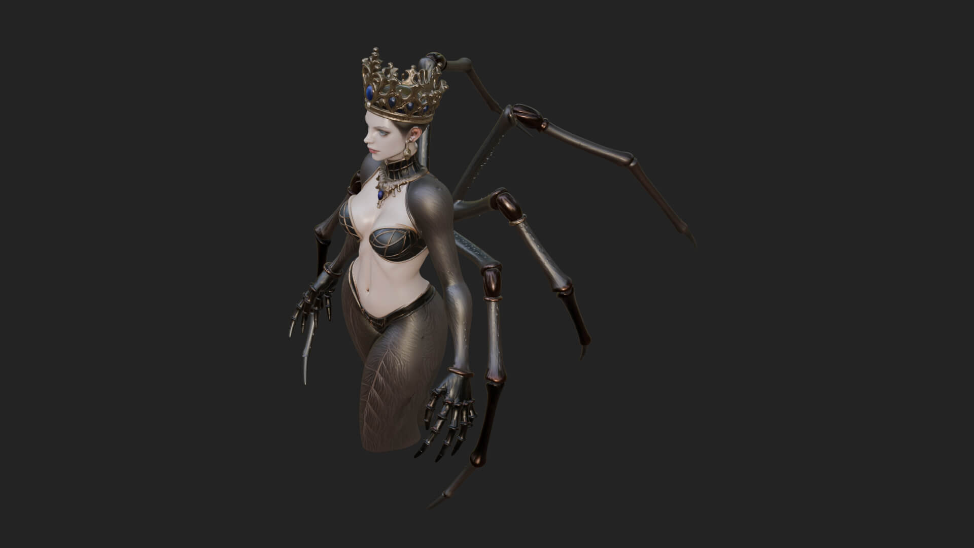 Spider Queen Statue Design 5 3D Print Model 3D Model