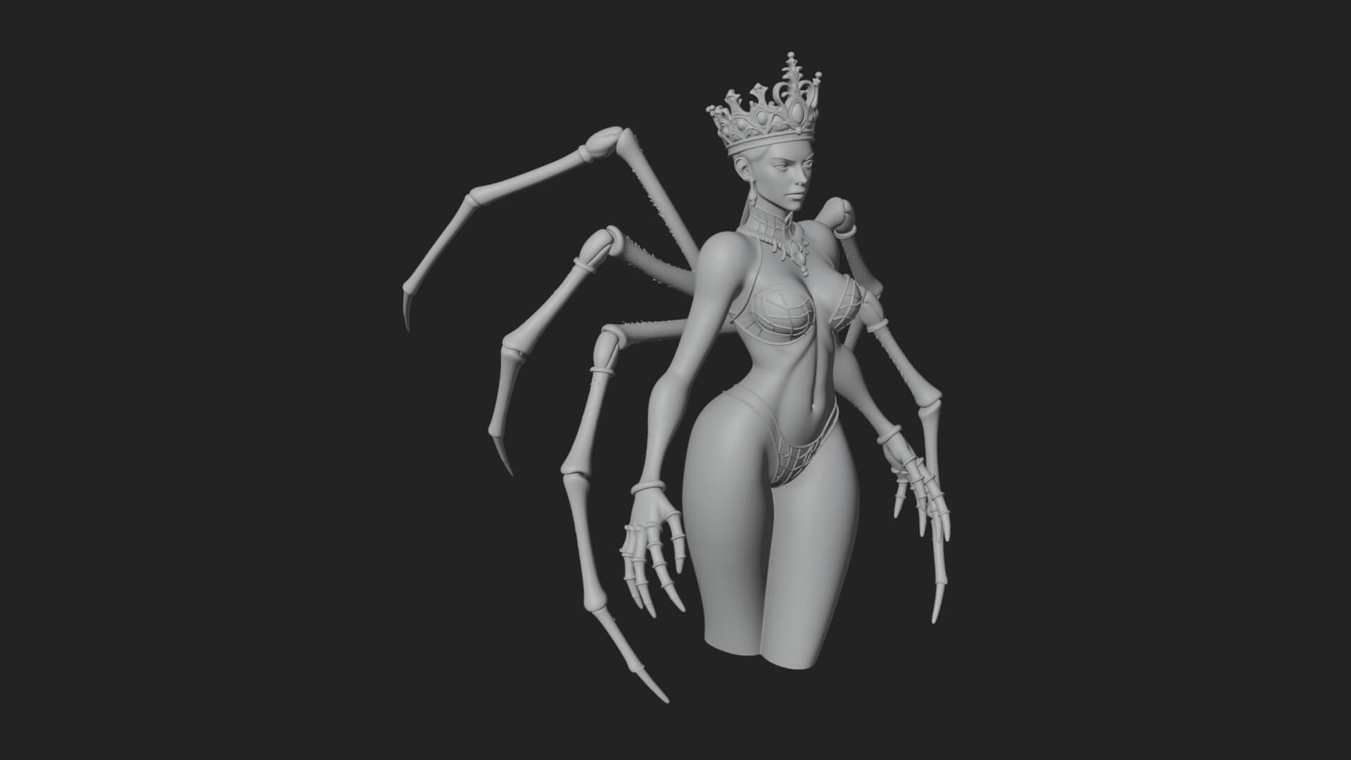Spider Queen Statue Design 5 3D Print Model 3D Model