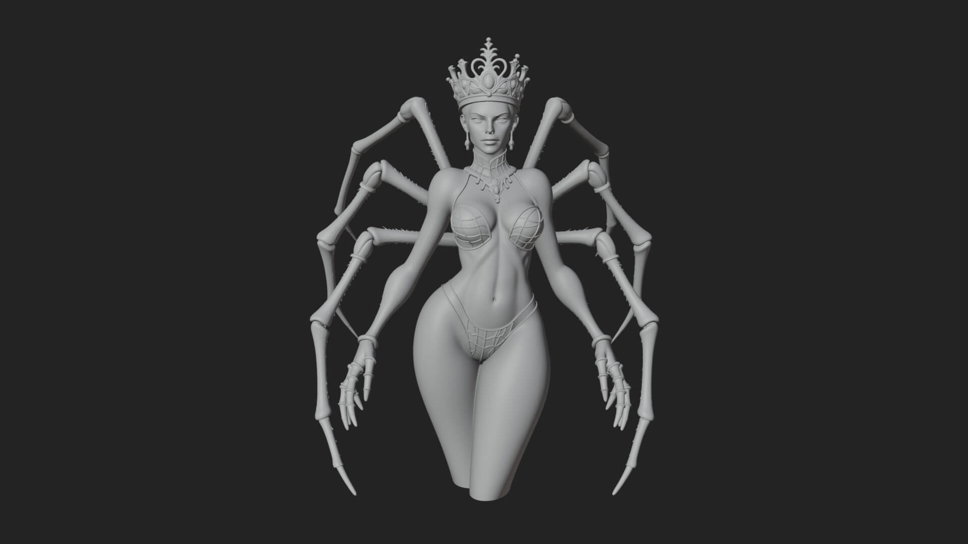 Spider Queen Statue Design 5 3D Print Model 3D Model