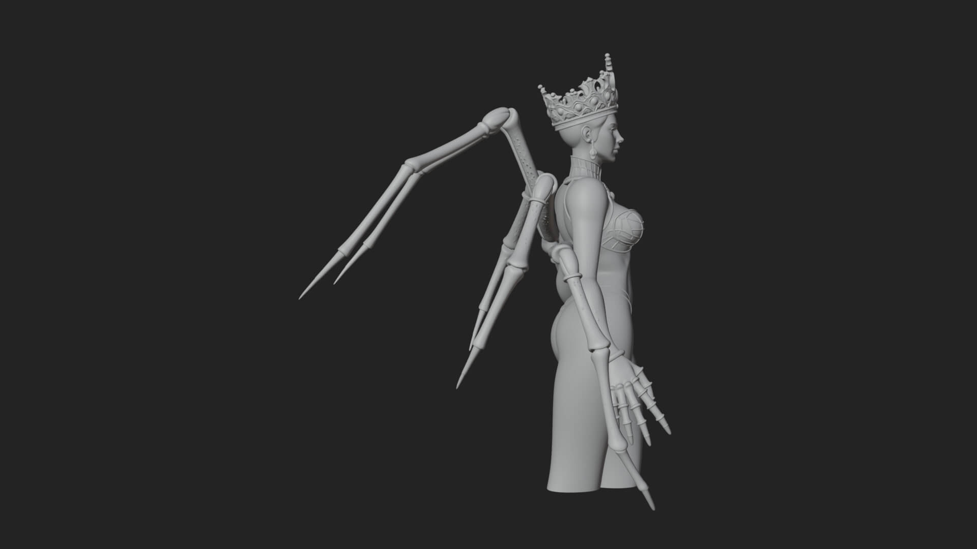 Spider Queen Statue Design 5 3D Print Model 3D Model