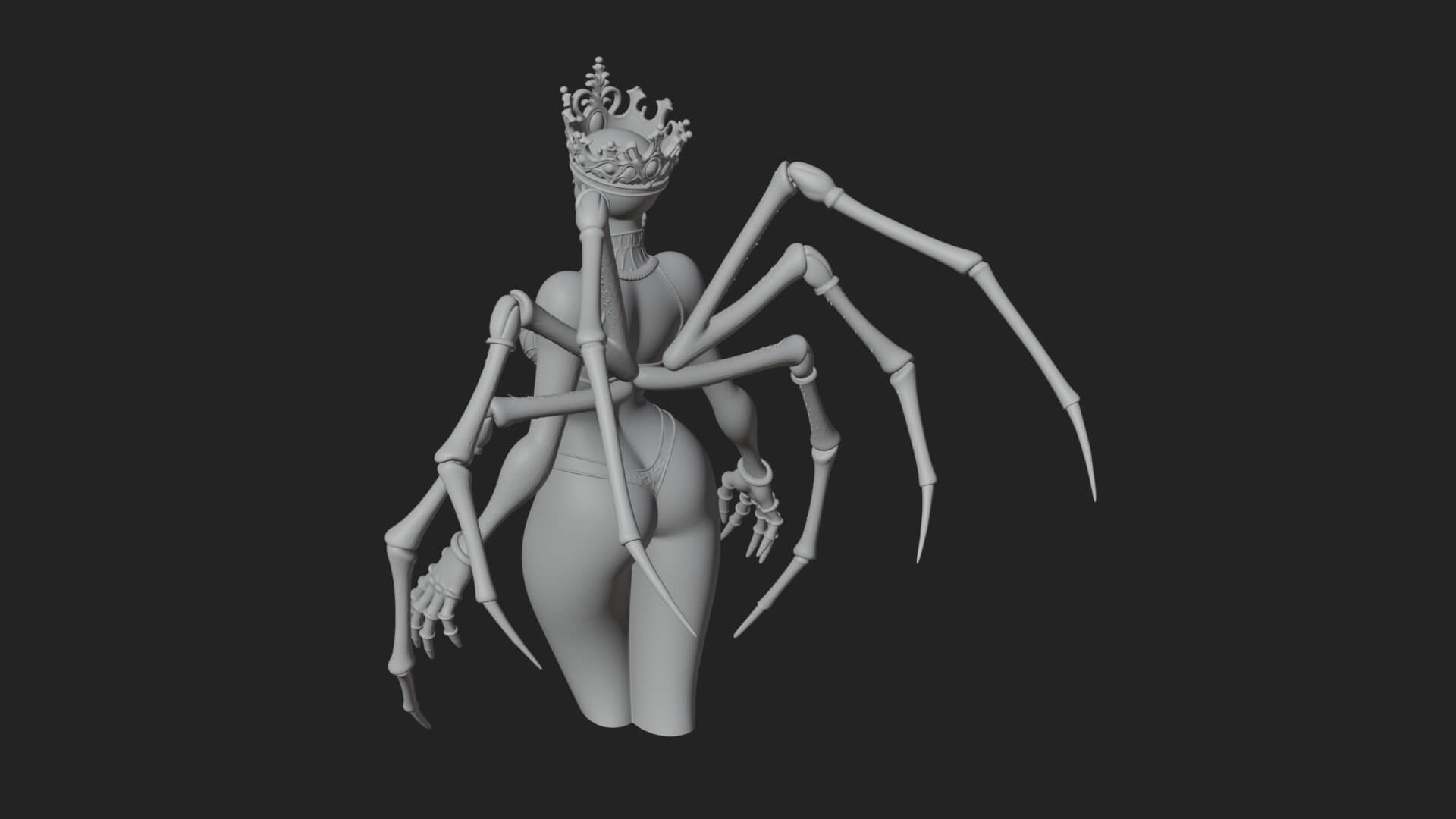 Spider Queen Statue Design 5 3D Print Model 3D Model