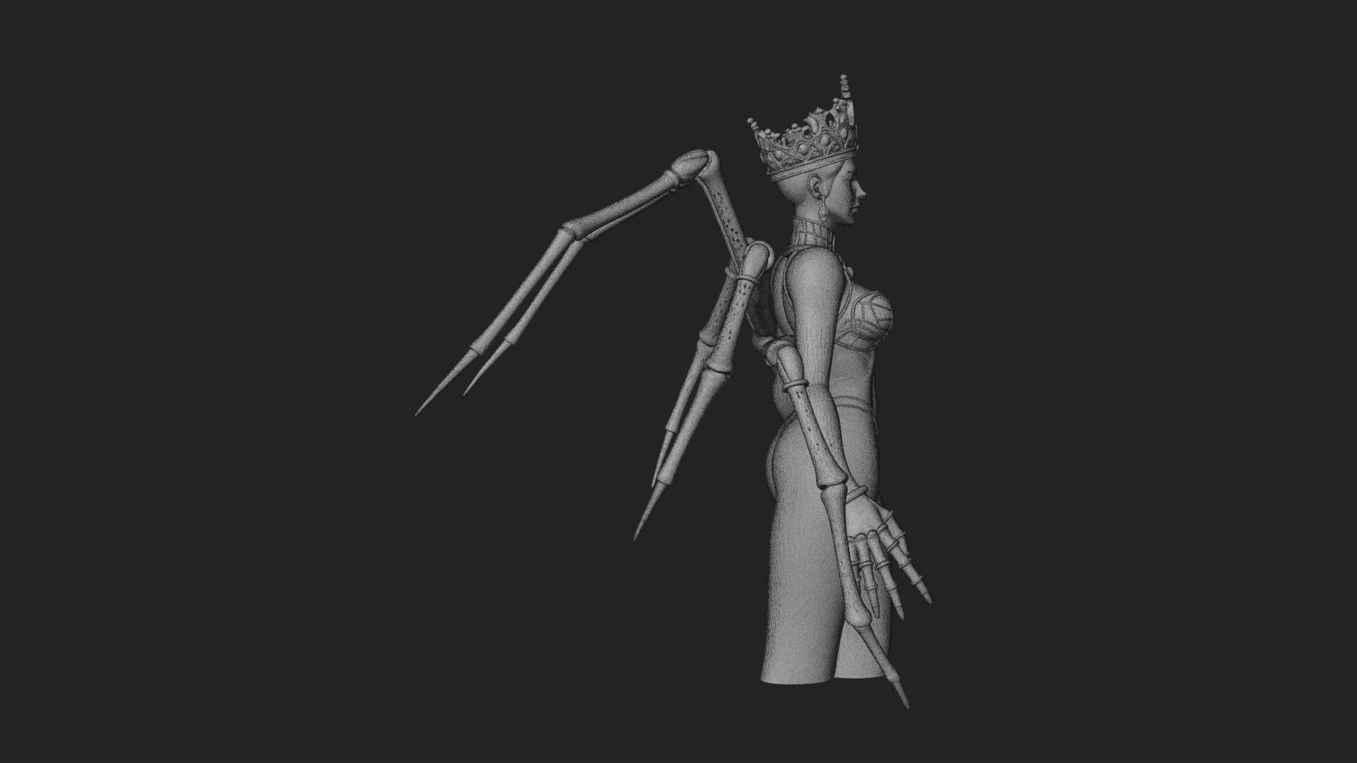 Spider Queen Statue Design 5 3D Print Model 3D Model