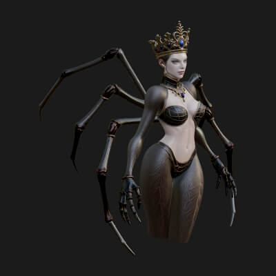Spider Queen Statue Design 5 3D Print Model