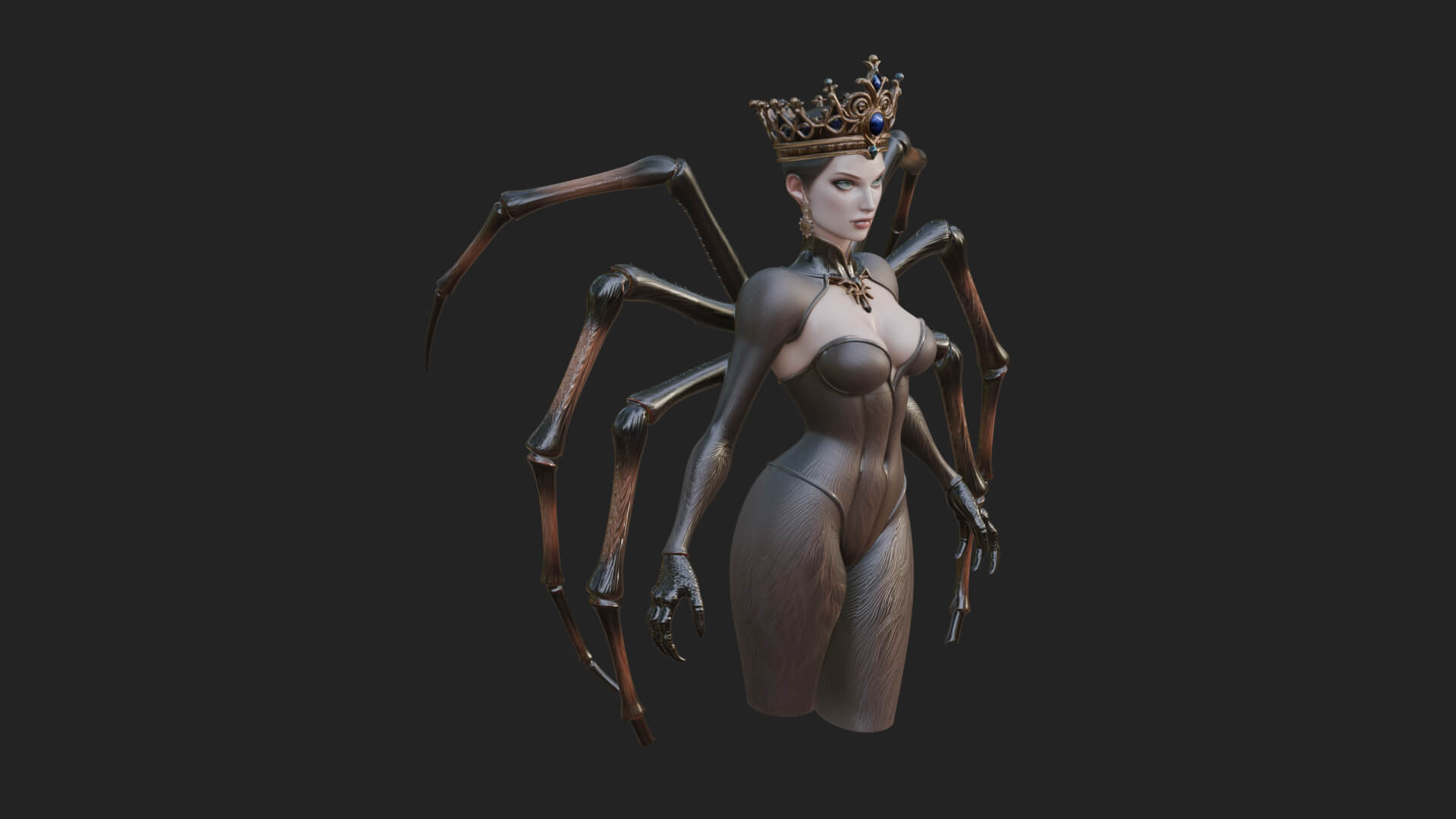Spider Queen Statue Design 6 3D Print Model 3D Model