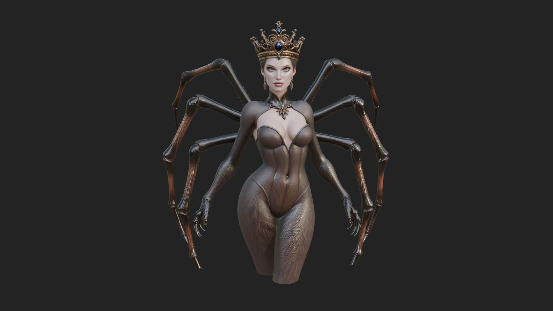Spider Queen Statue Design 6 3D Print Model 3D Model