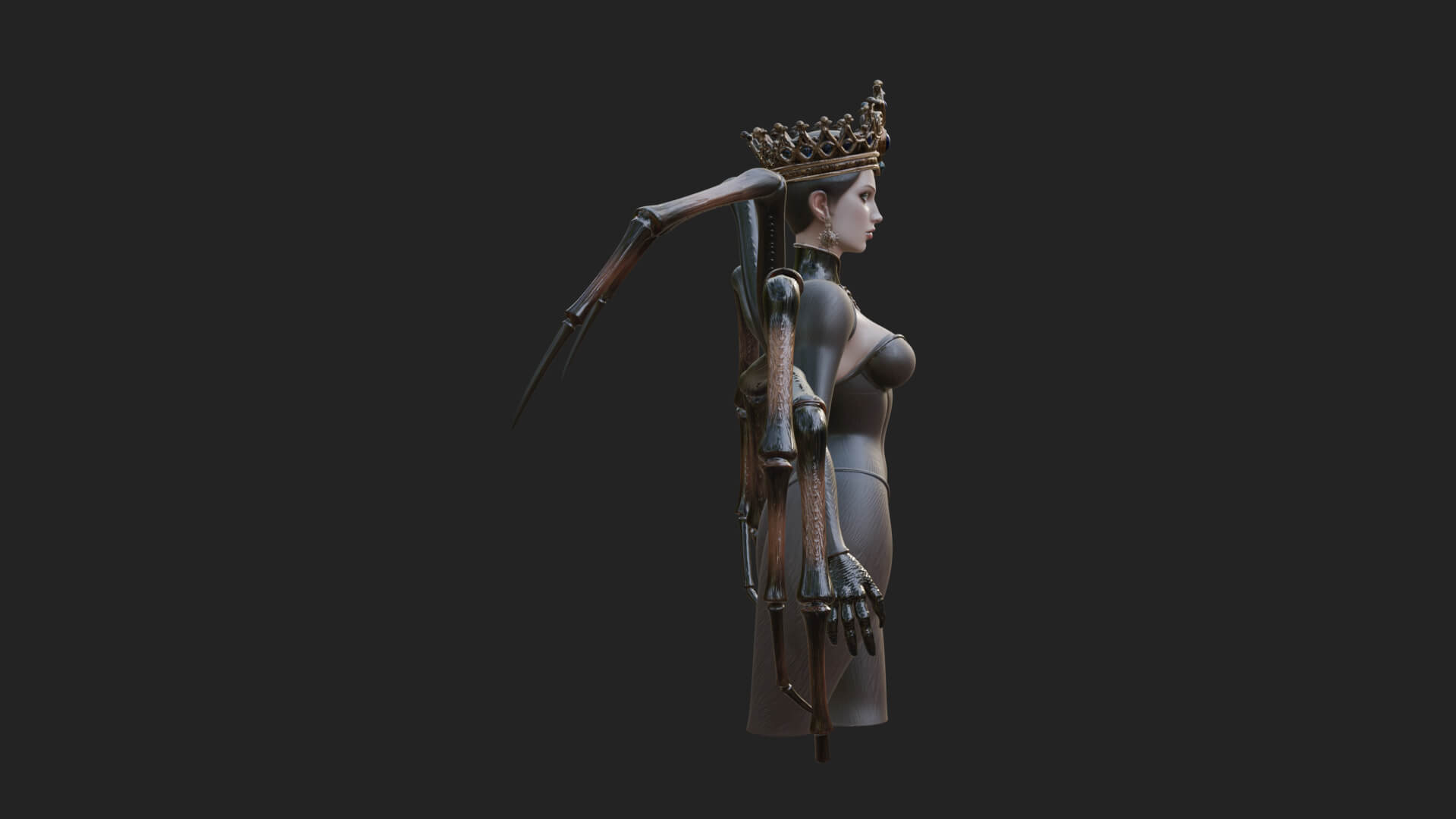 Spider Queen Statue Design 6 3D Print Model 3D Model