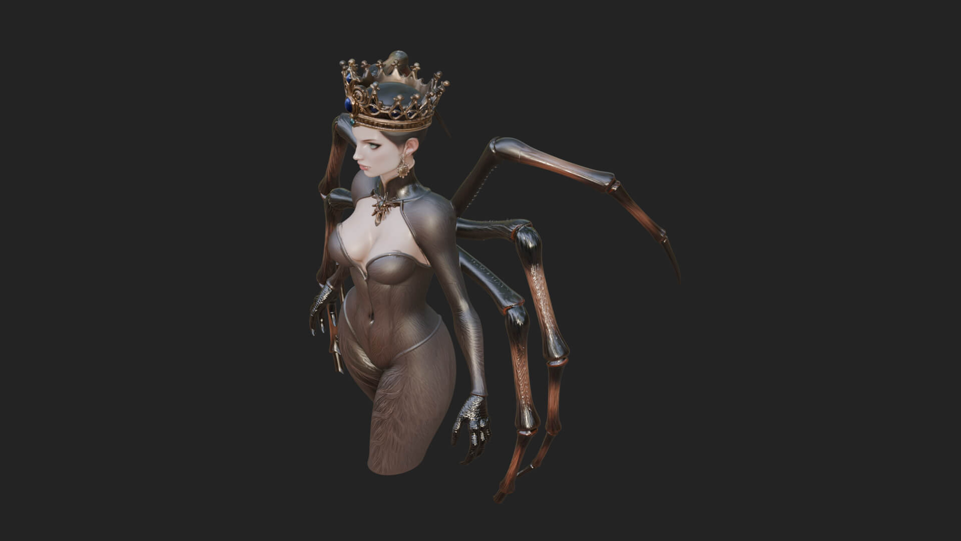 Spider Queen Statue Design 6 3D Print Model 3D Model