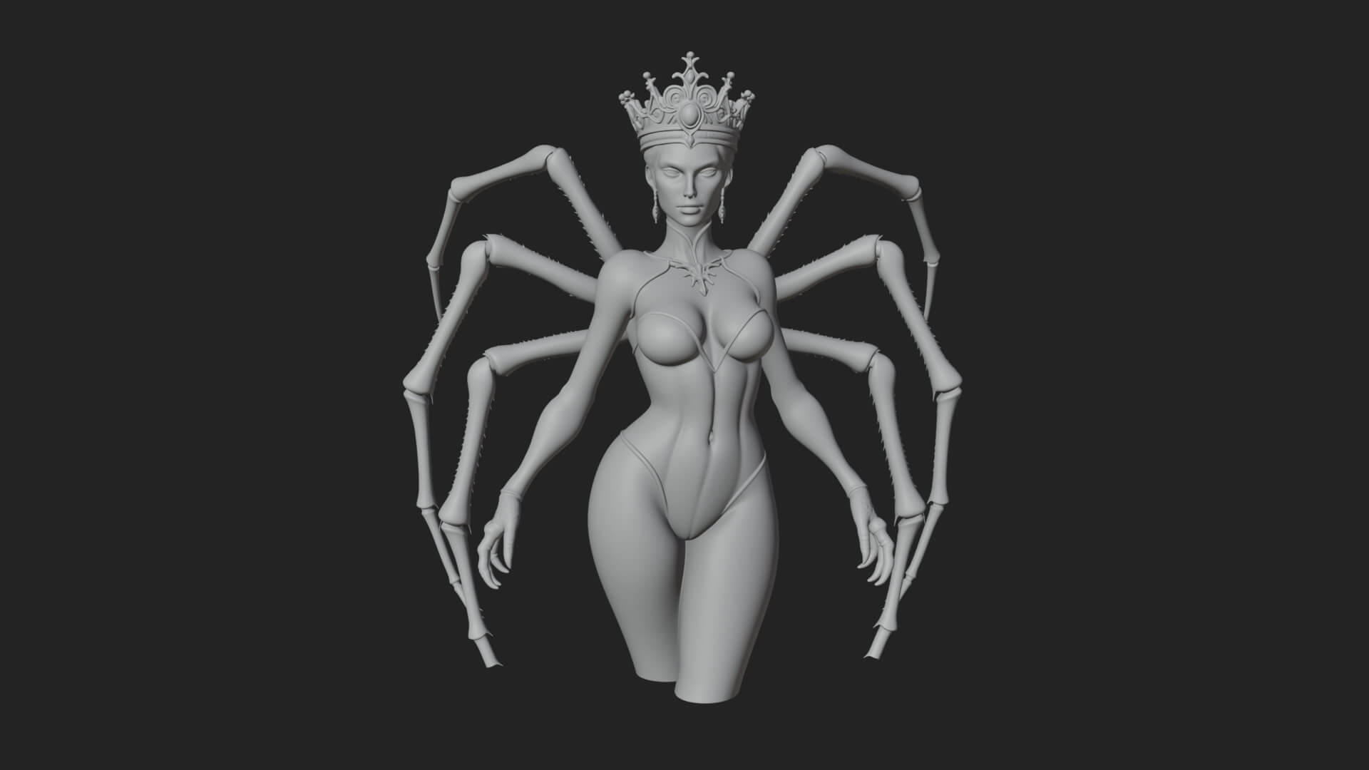 Spider Queen Statue Design 6 3D Print Model 3D Model