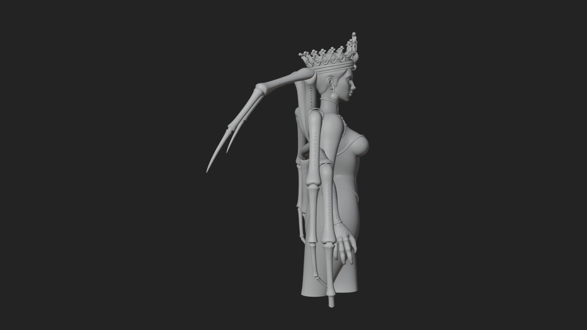 Spider Queen Statue Design 6 3D Print Model 3D Model
