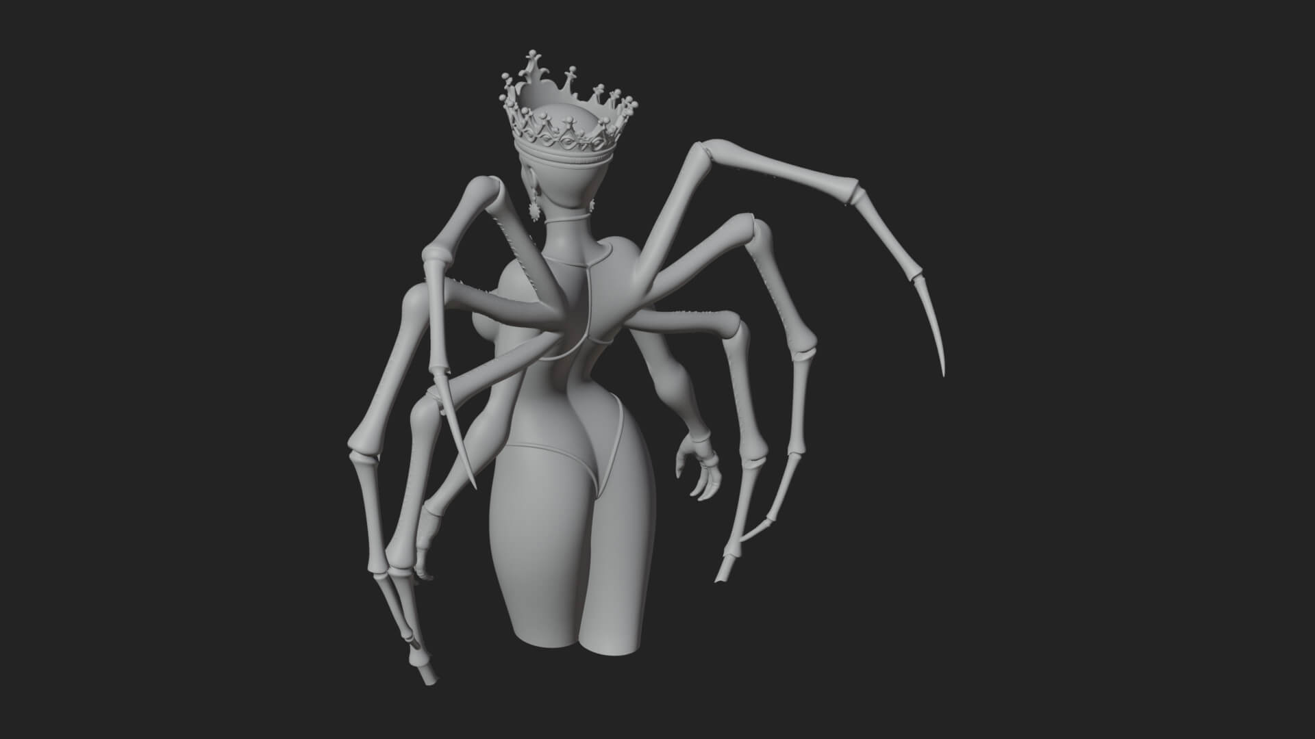 Spider Queen Statue Design 6 3D Print Model 3D Model