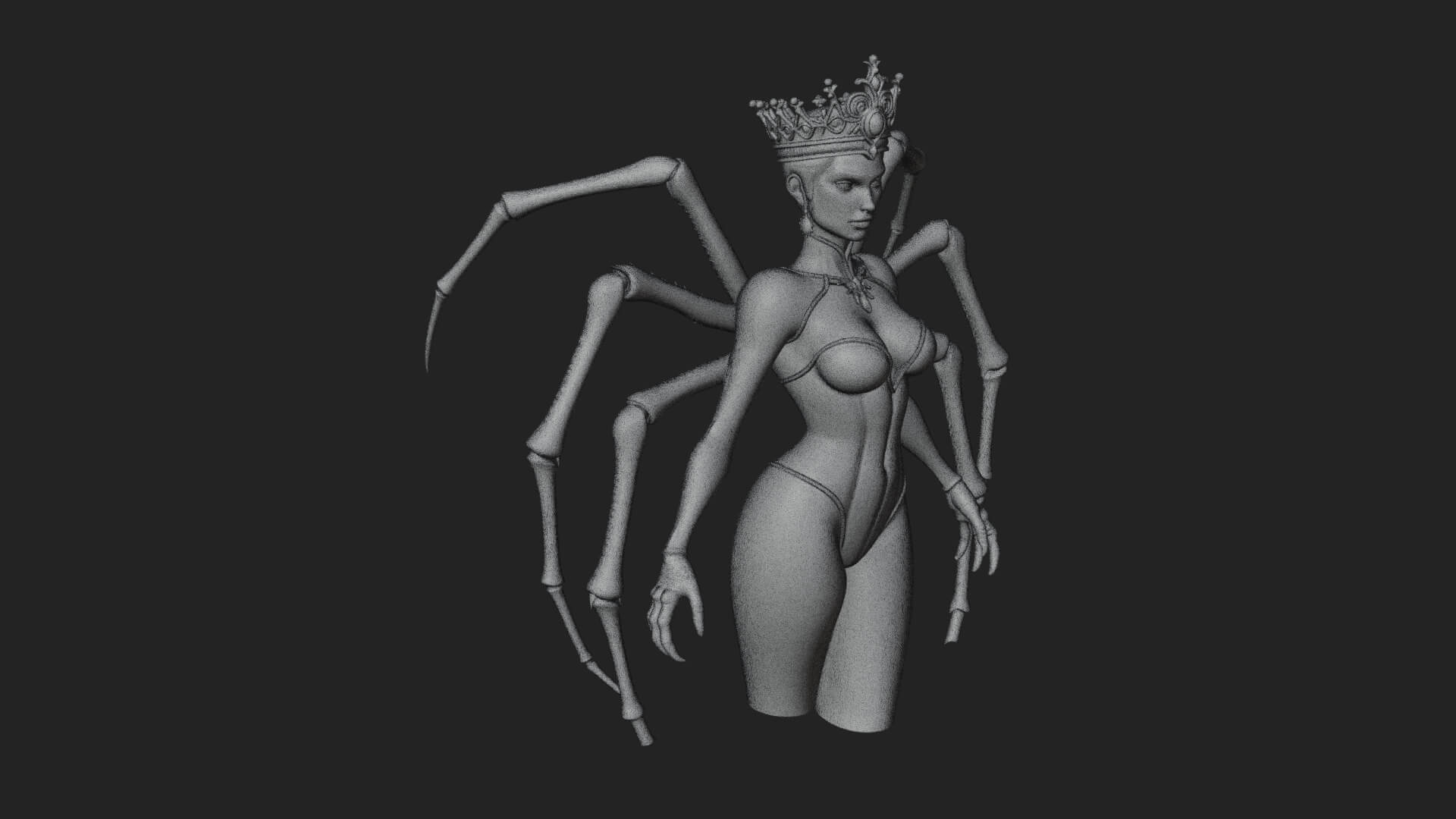 Spider Queen Statue Design 6 3D Print Model 3D Model