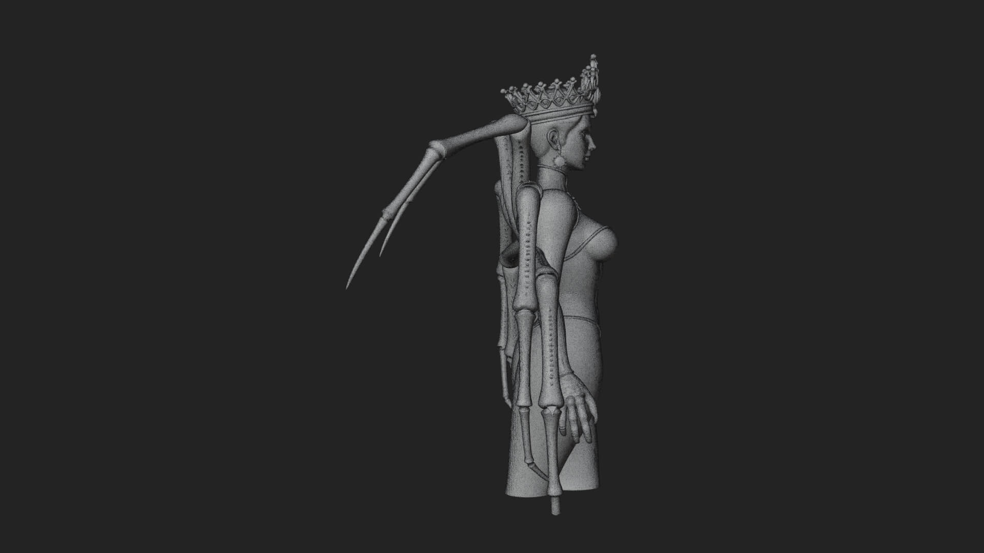 Spider Queen Statue Design 6 3D Print Model 3D Model