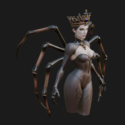 Spider Queen Statue Design 6 3D Print Model