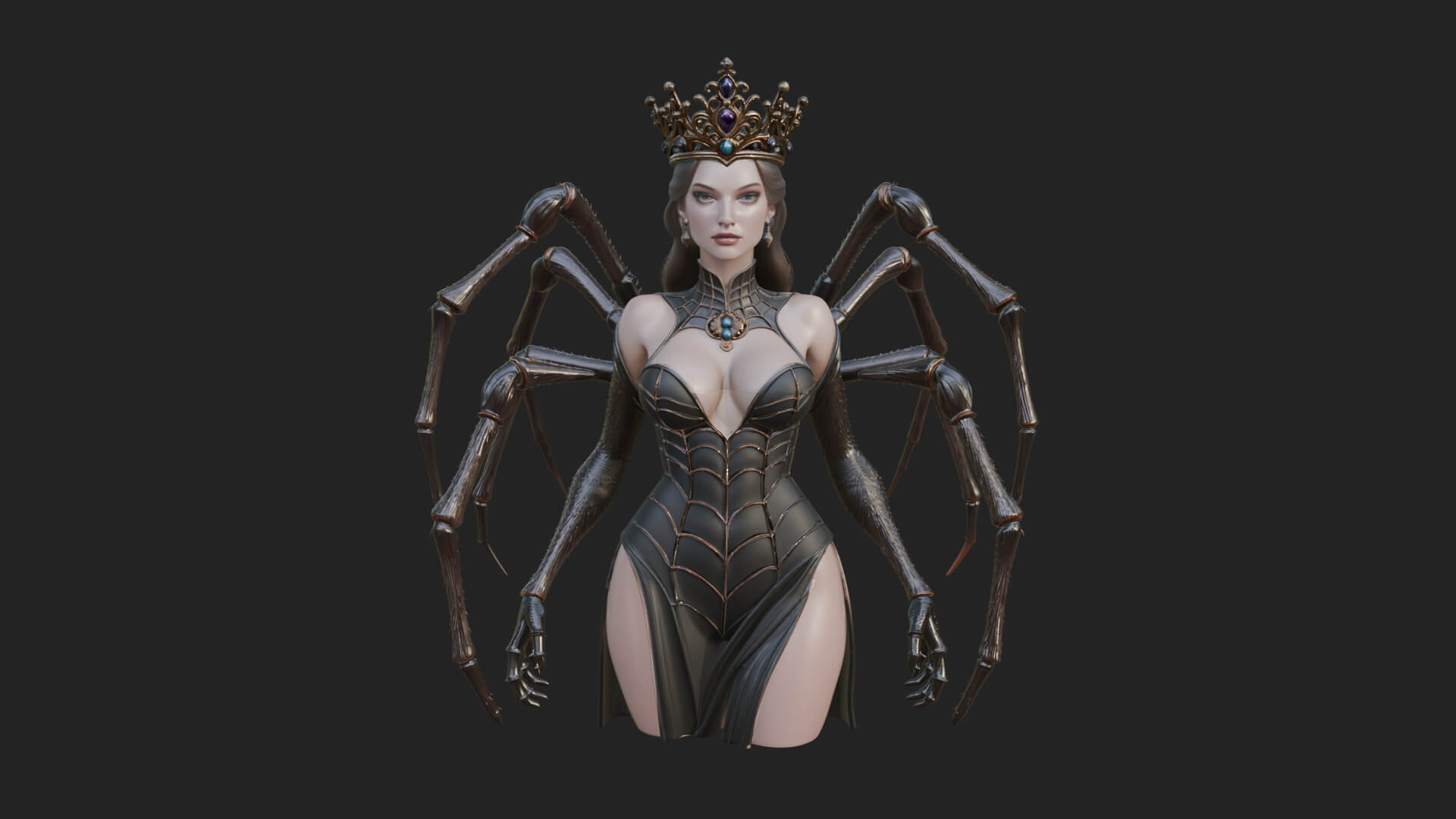 Spider Queen Statue Design 7 3D Print Model 3D Model