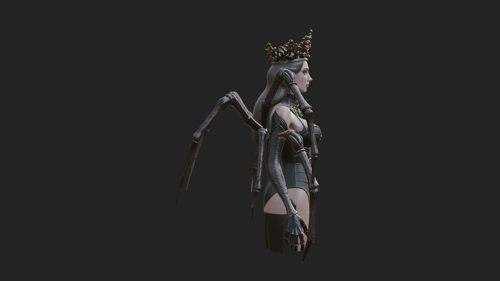 Spider Queen Statue Design 7 3D Print Model 3D Model