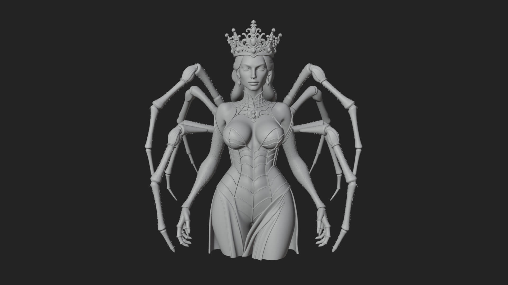 Spider Queen Statue Design 7 3D Print Model 3D Model