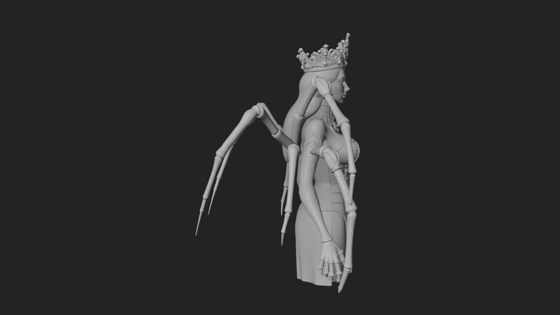 Spider Queen Statue Design 7 3D Print Model 3D Model