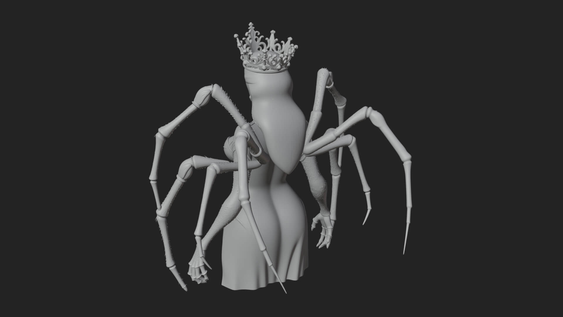 Spider Queen Statue Design 7 3D Print Model 3D Model