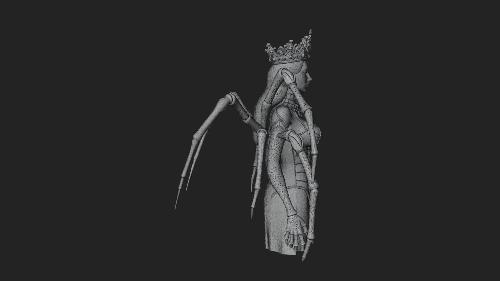 Spider Queen Statue Design 7 3D Print Model 3D Model