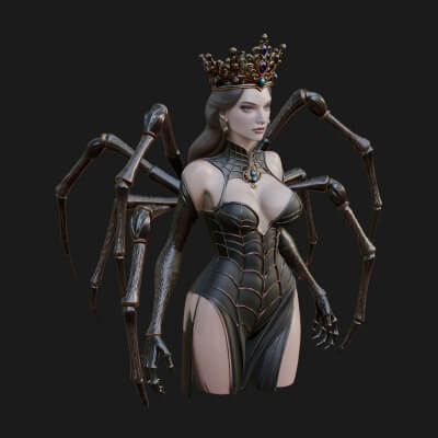 Spider Queen Statue Design 7 3D Print Model