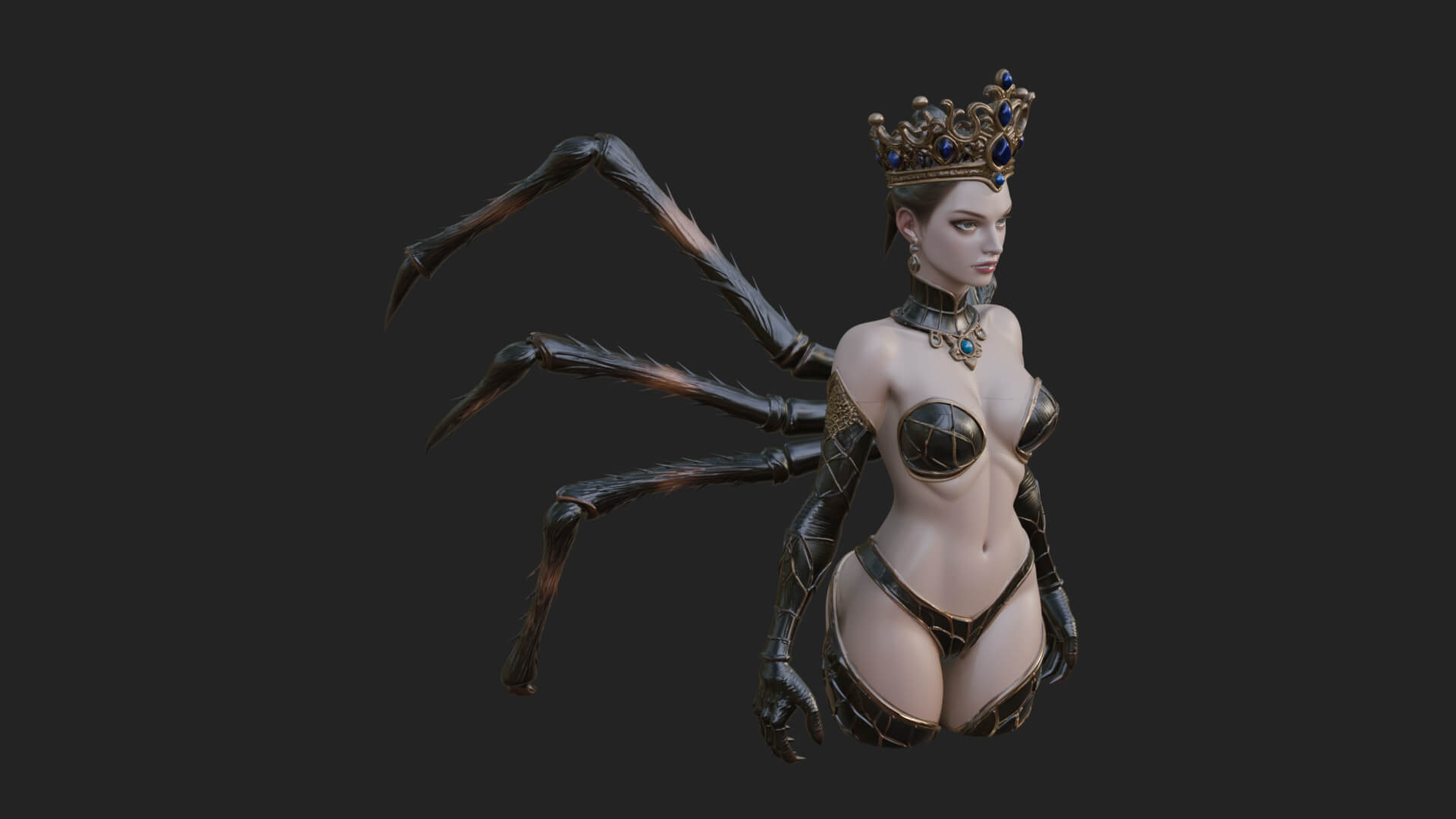 Spider Queen Statue Design 8 3D Print Model 3D Model