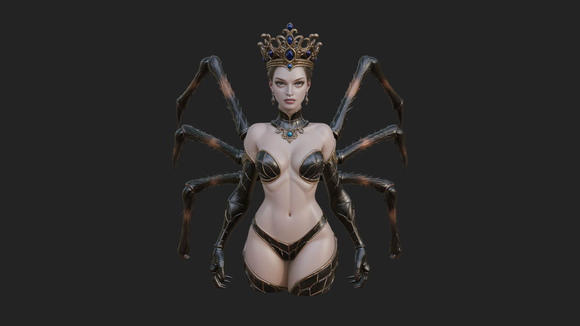 Spider Queen Statue Design 8 3D Print Model 3D Model