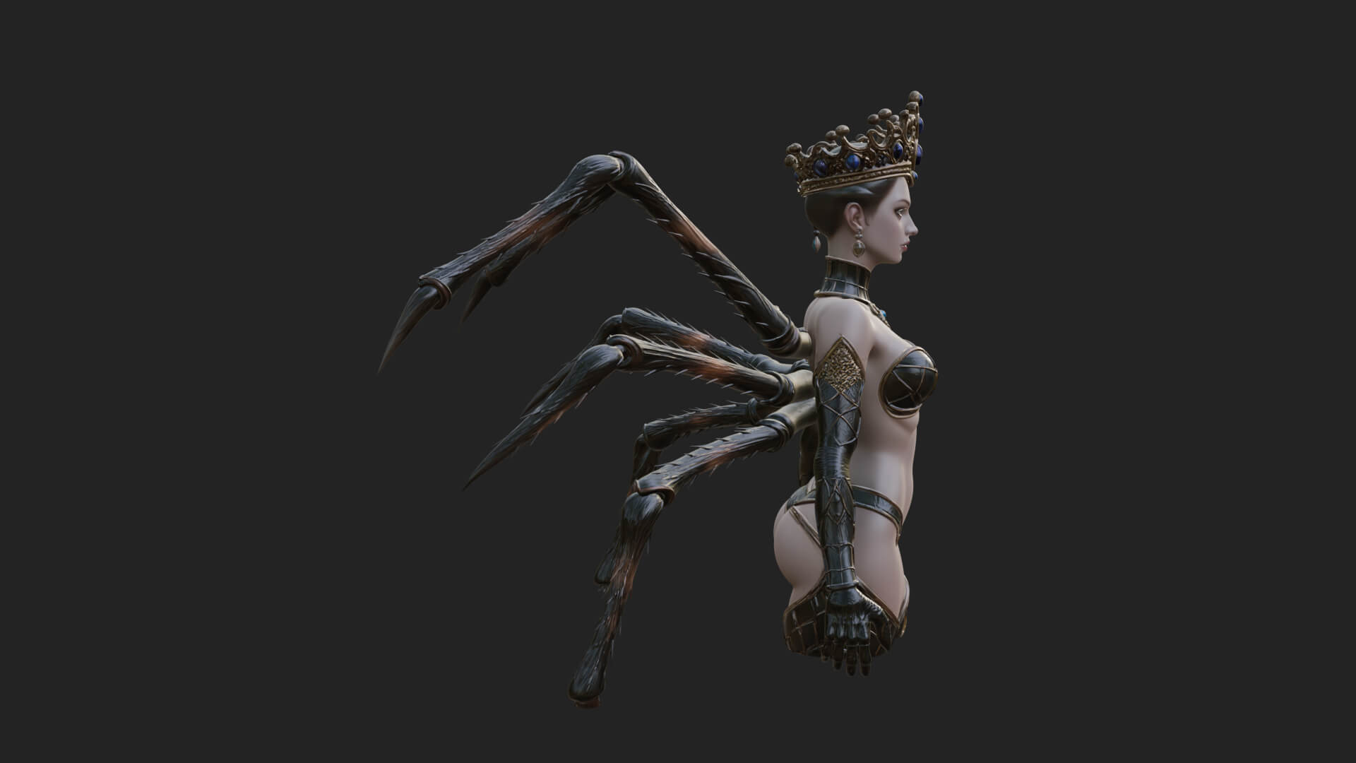 Spider Queen Statue Design 8 3D Print Model 3D Model