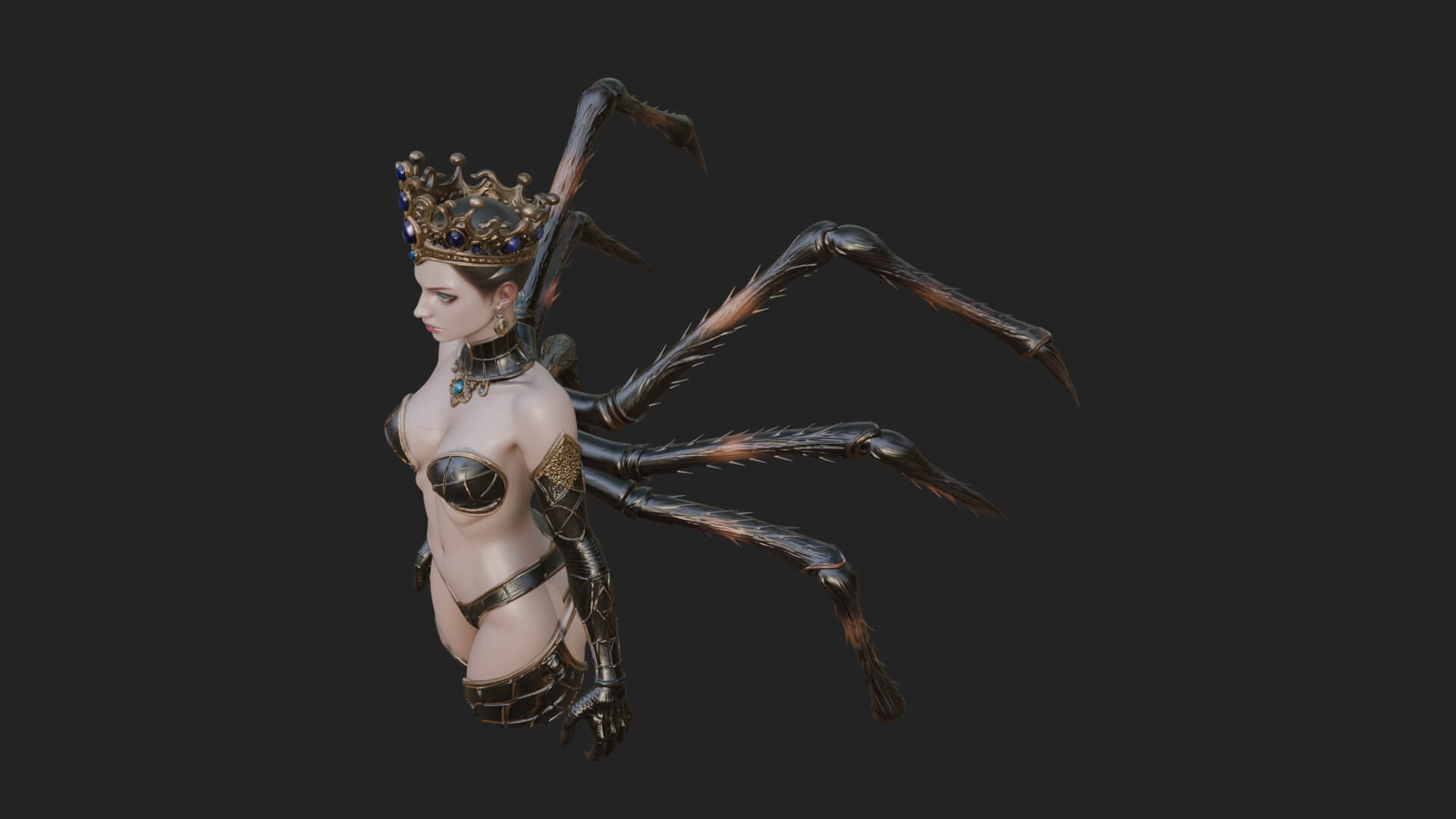 Spider Queen Statue Design 8 3D Print Model 3D Model