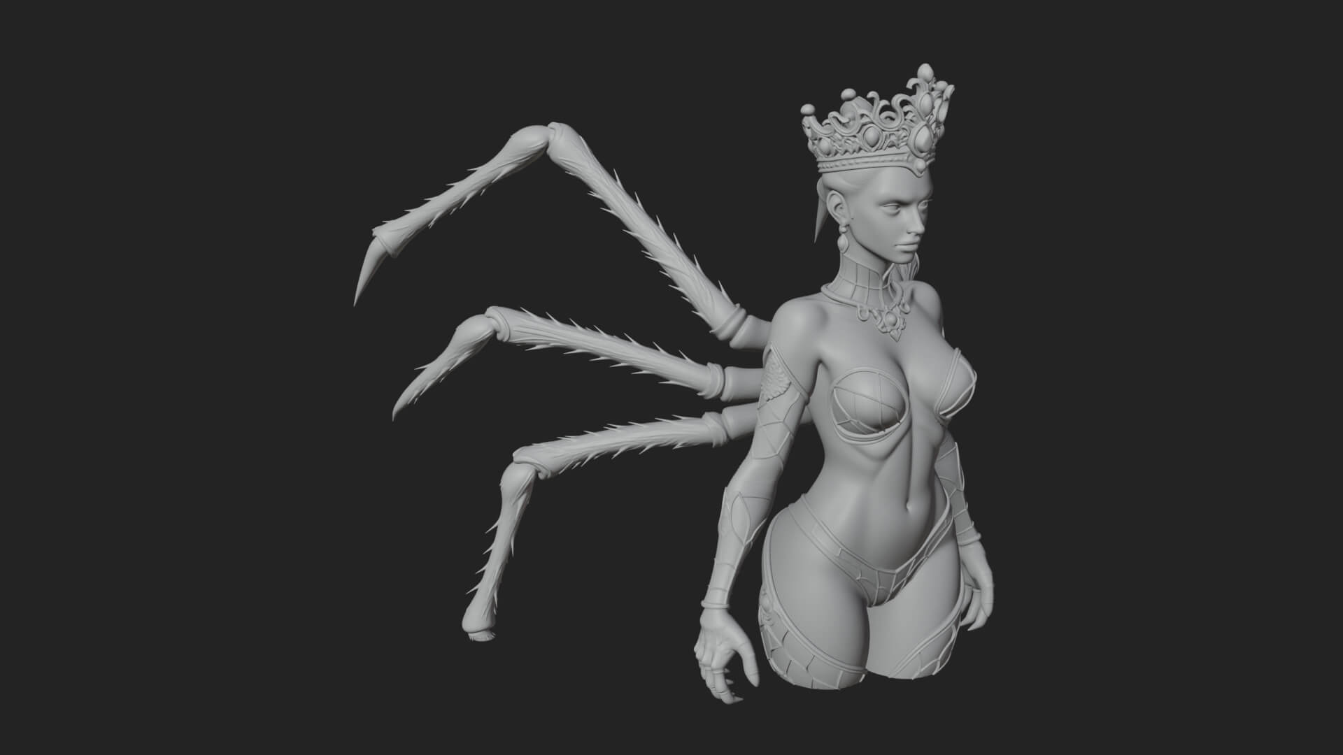 Spider Queen Statue Design 8 3D Print Model 3D Model