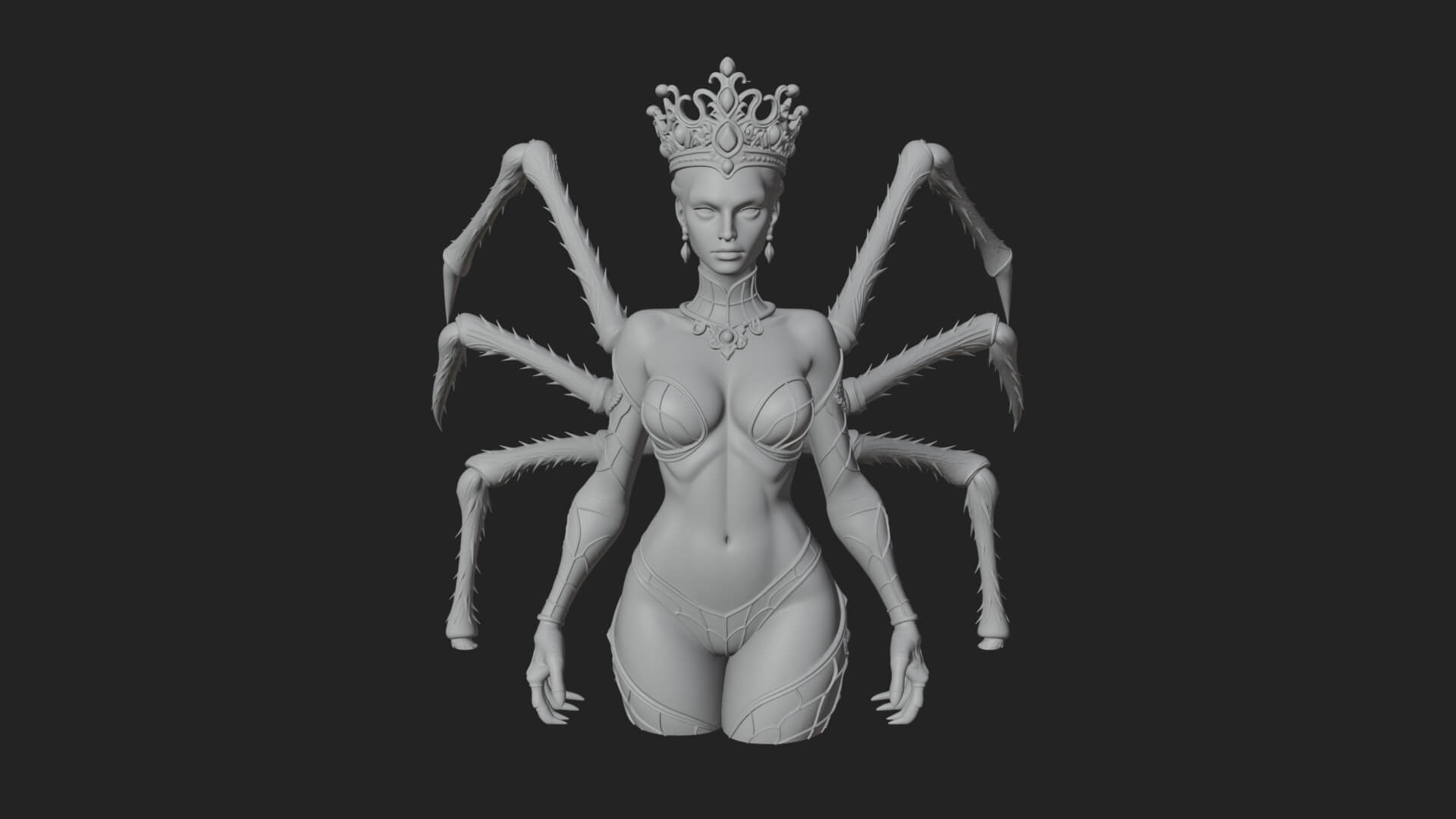 Spider Queen Statue Design 8 3D Print Model 3D Model