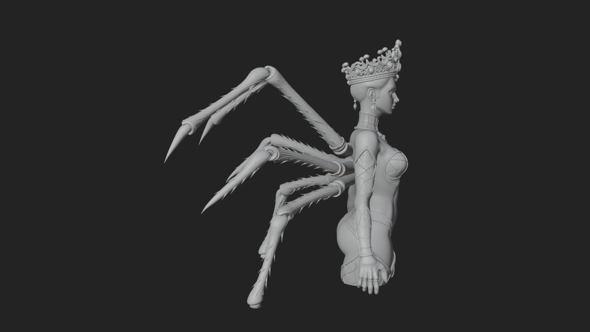 Spider Queen Statue Design 8 3D Print Model 3D Model