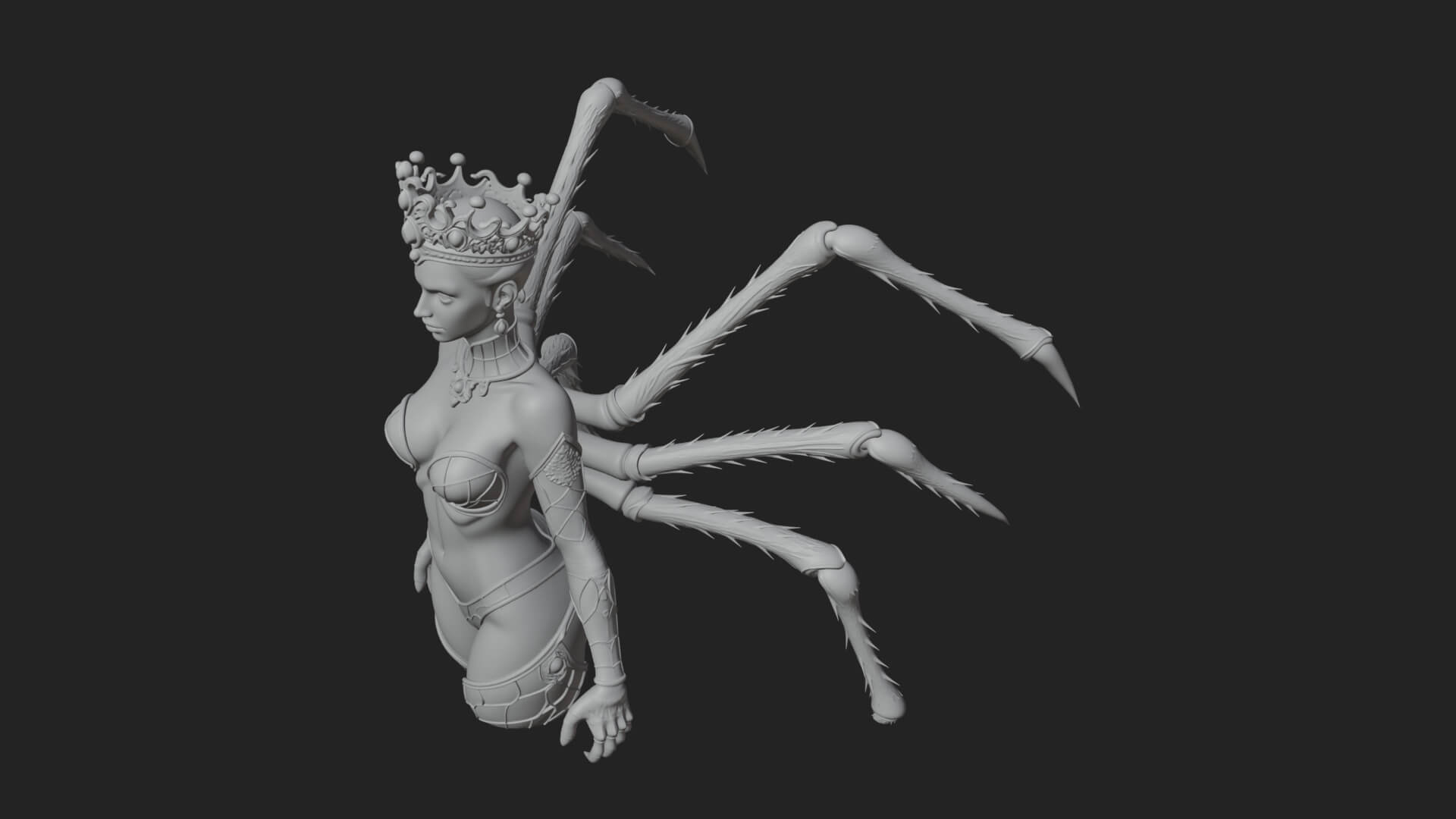 Spider Queen Statue Design 8 3D Print Model 3D Model
