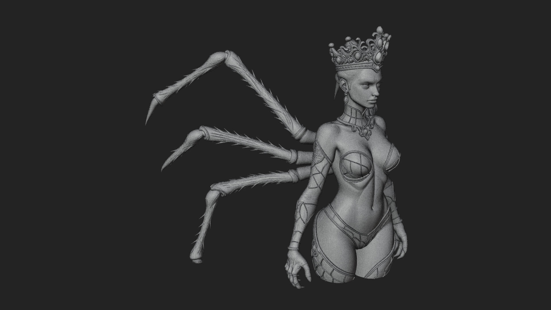 Spider Queen Statue Design 8 3D Print Model 3D Model