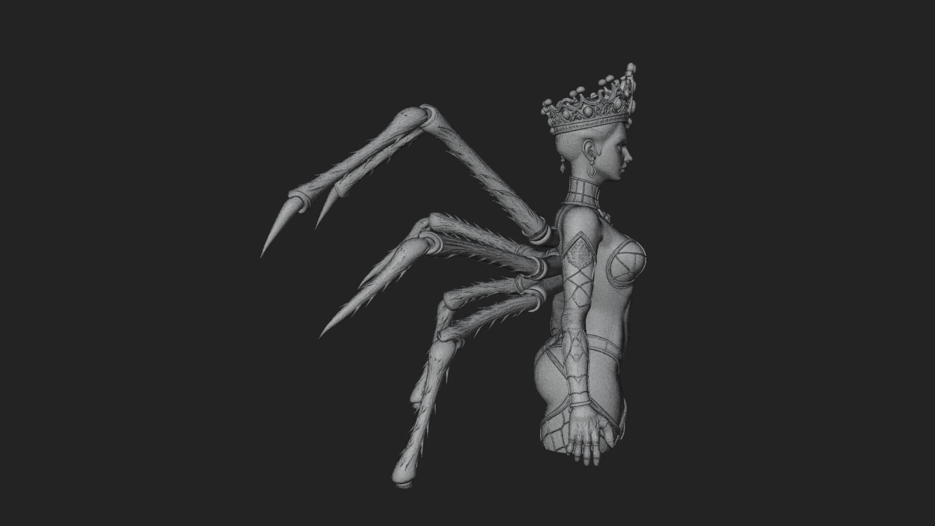 Spider Queen Statue Design 8 3D Print Model 3D Model
