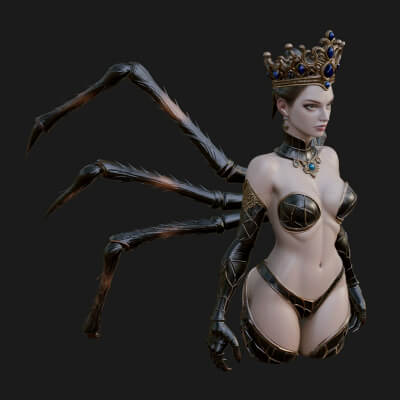 Spider Queen Statue Design 8 3D Print Model