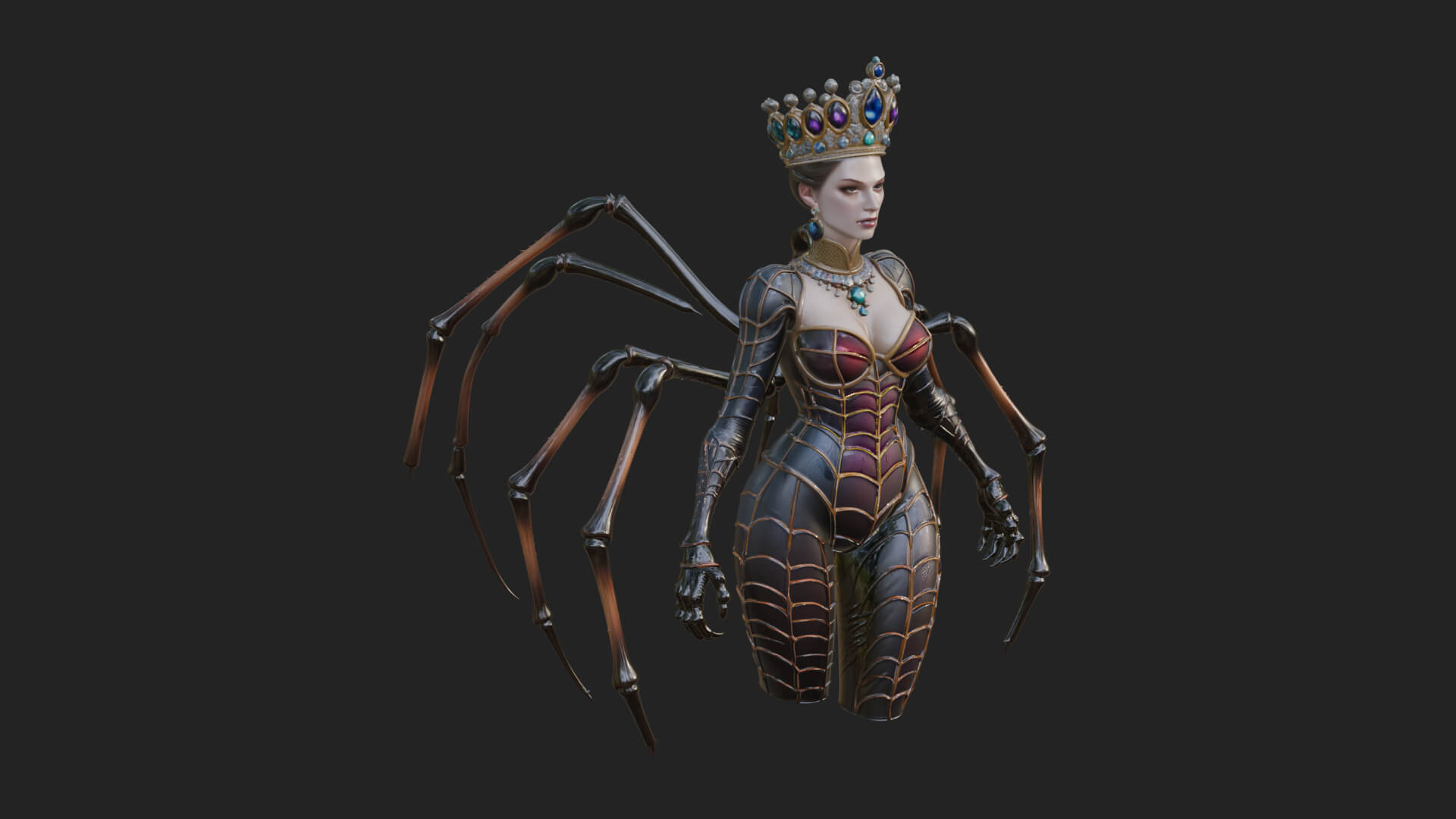 Spider Queen Statue Design 9 3D Print Model 3D Model