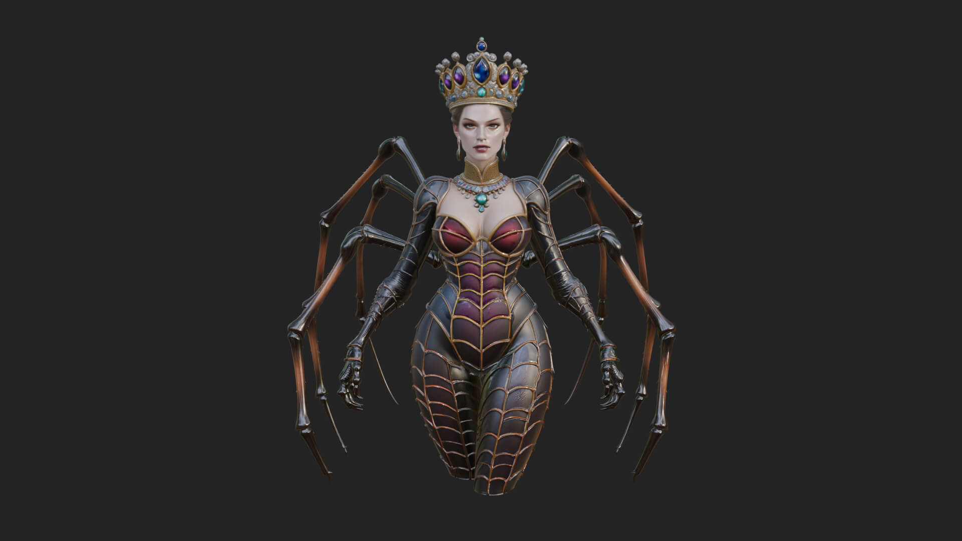 Spider Queen Statue Design 9 3D Print Model 3D Model