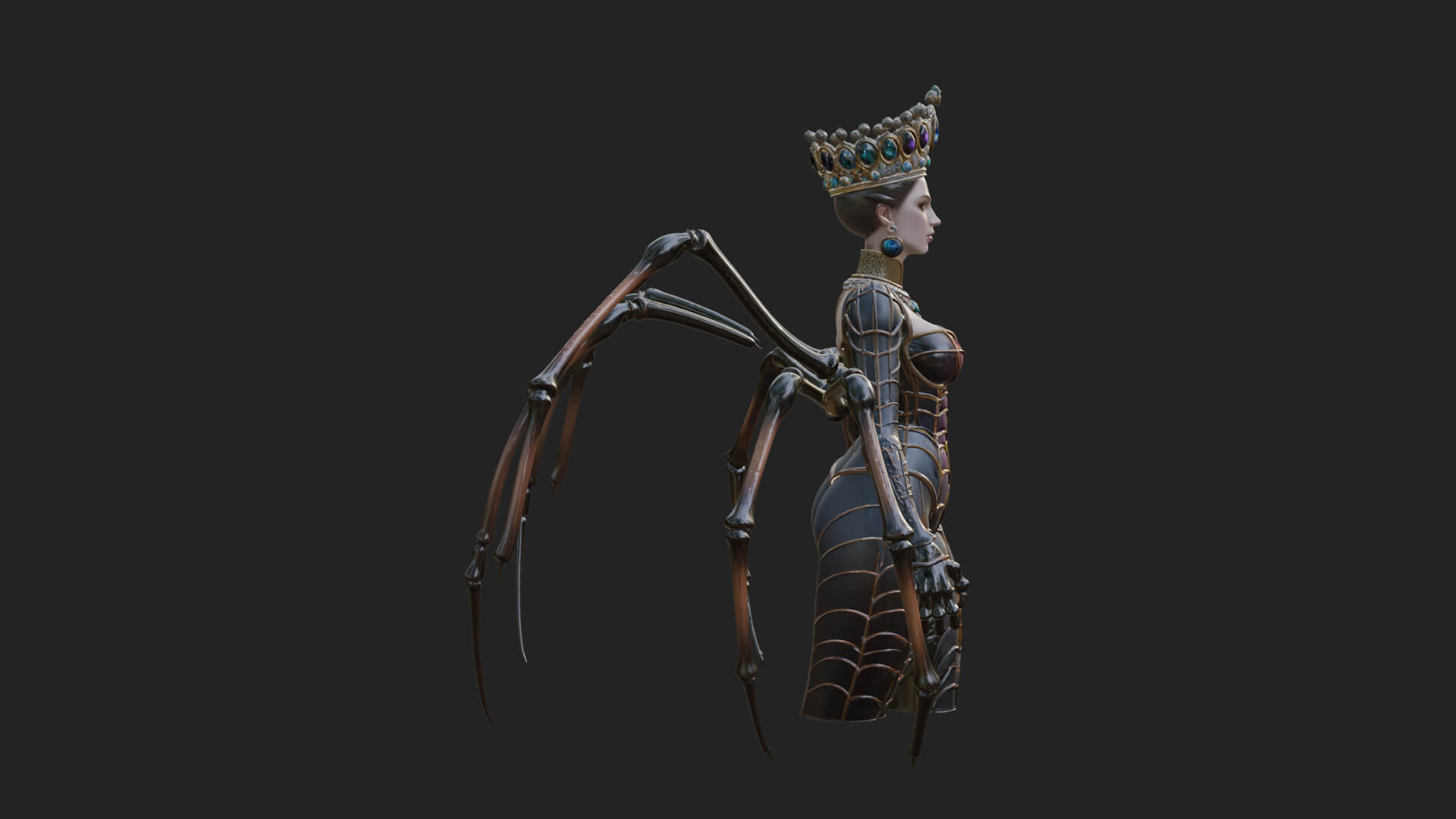 Spider Queen Statue Design 9 3D Print Model 3D Model