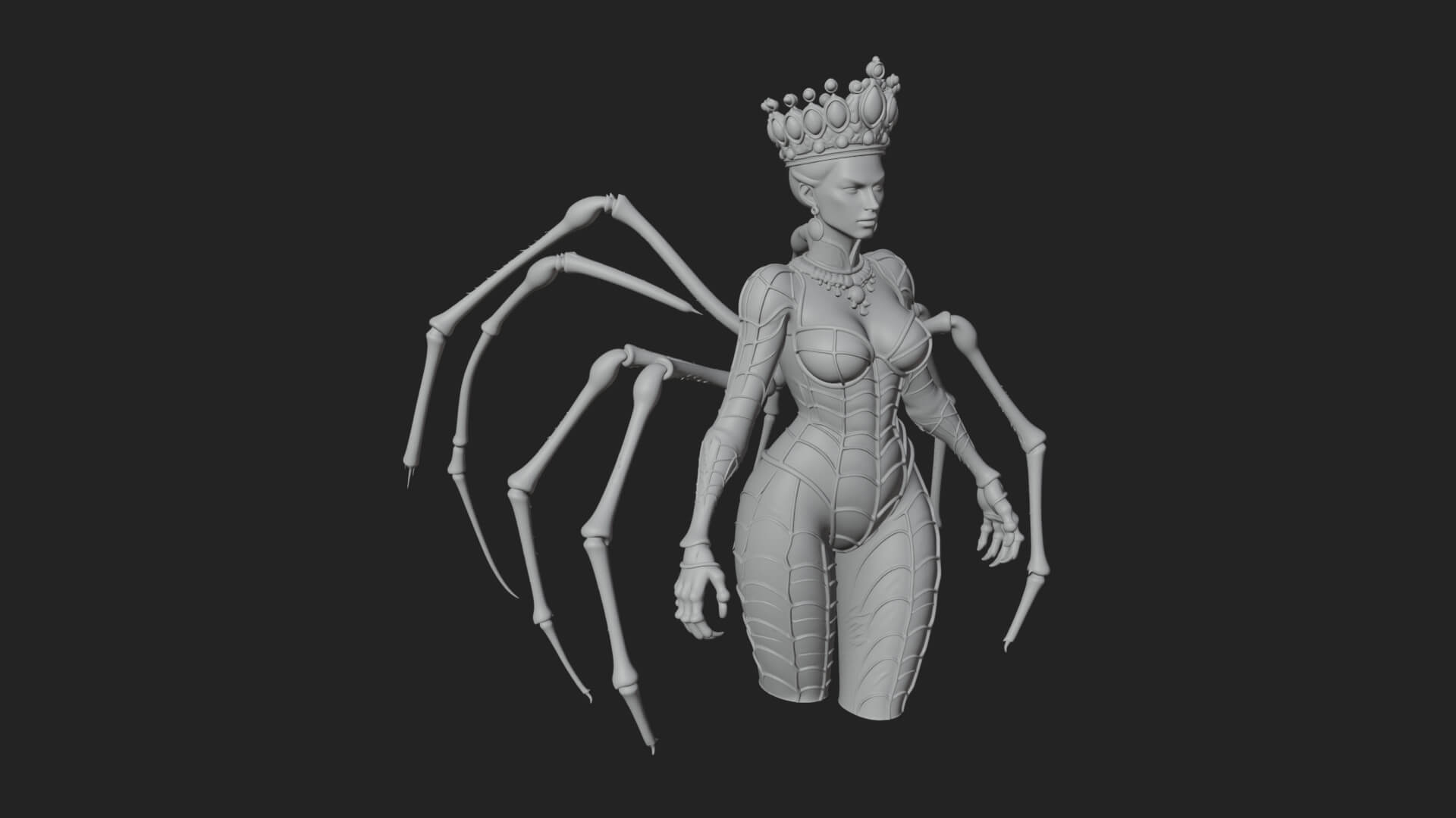 Spider Queen Statue Design 9 3D Print Model 3D Model