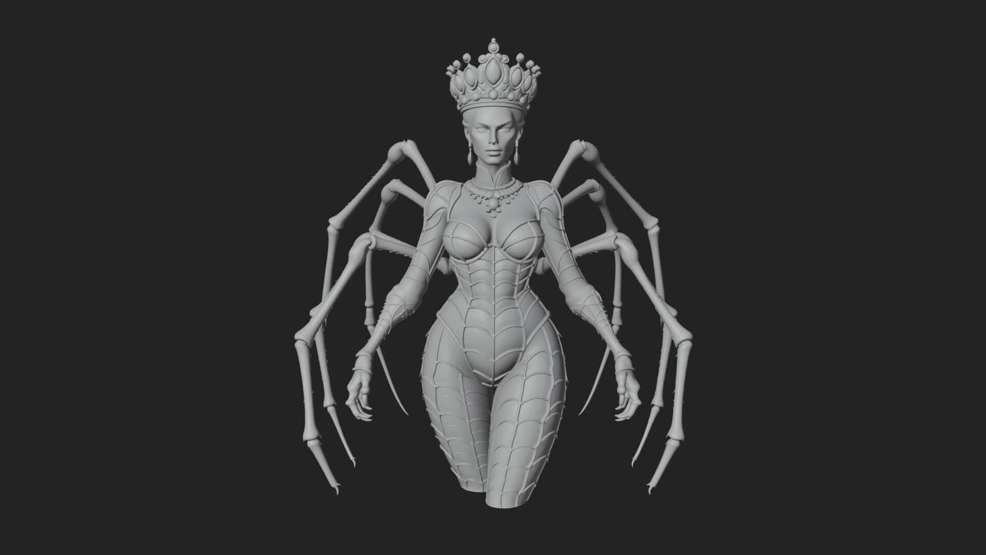 Spider Queen Statue Design 9 3D Print Model 3D Model