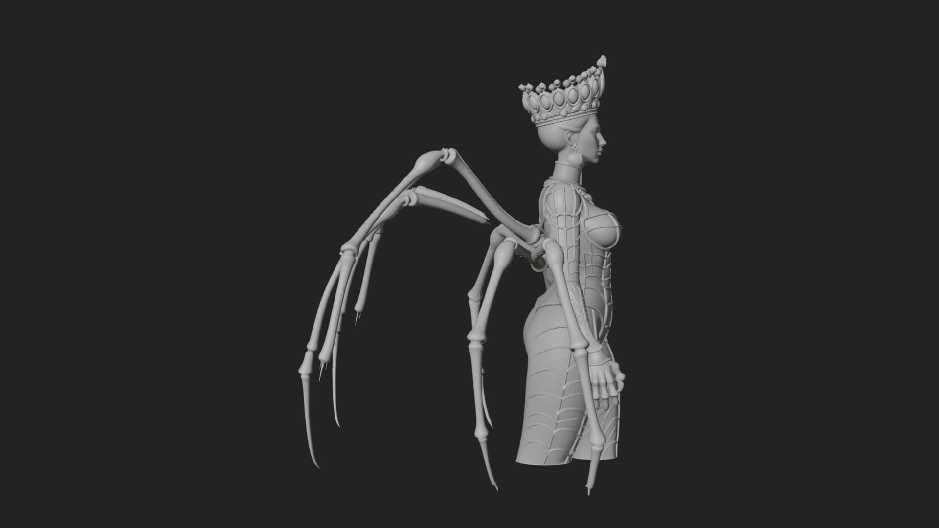 Spider Queen Statue Design 9 3D Print Model 3D Model
