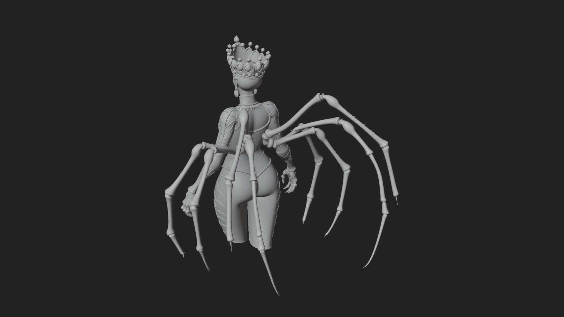 Spider Queen Statue Design 9 3D Print Model 3D Model