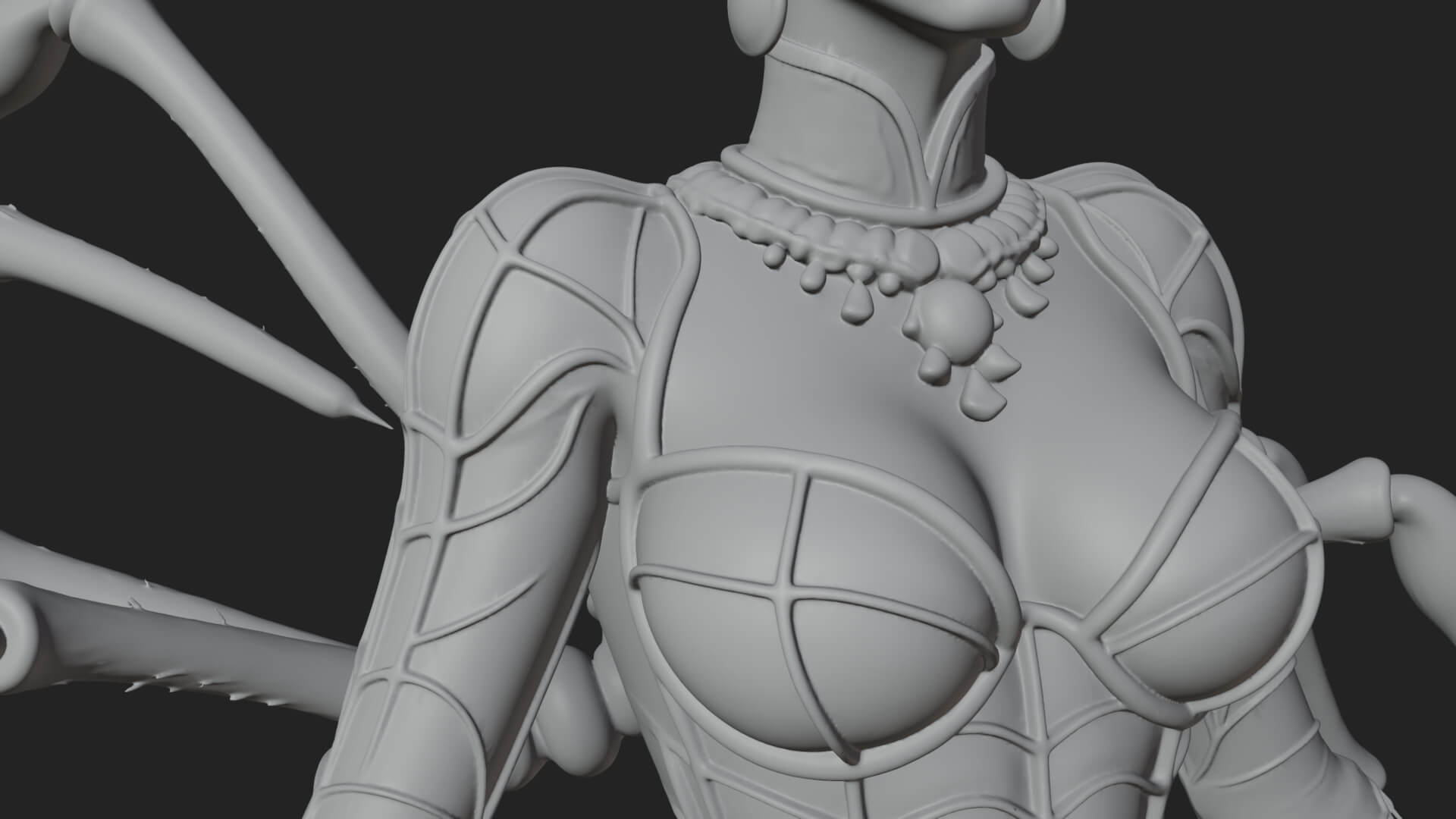 Spider Queen Statue Design 9 3D Print Model 3D Model