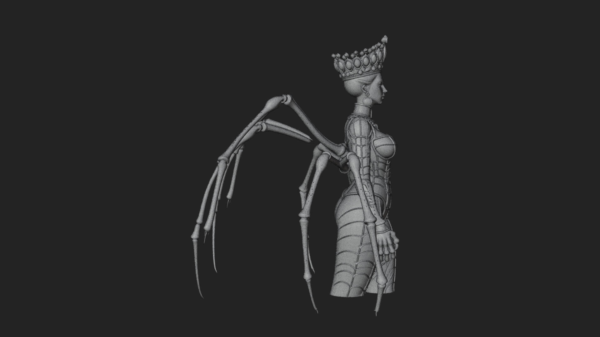 Spider Queen Statue Design 9 3D Print Model 3D Model