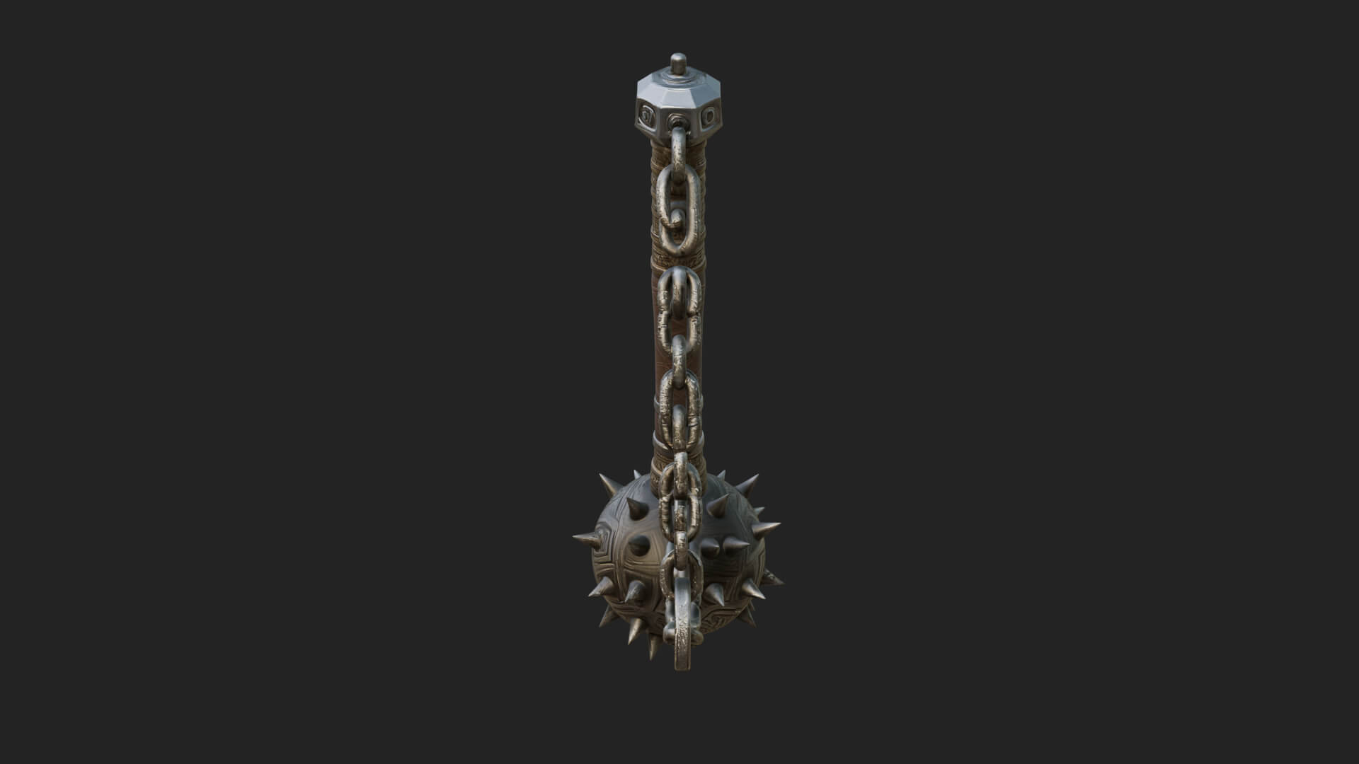 Spiked Ball Chain Flail Model Design 1 3D Print Model 3D Model