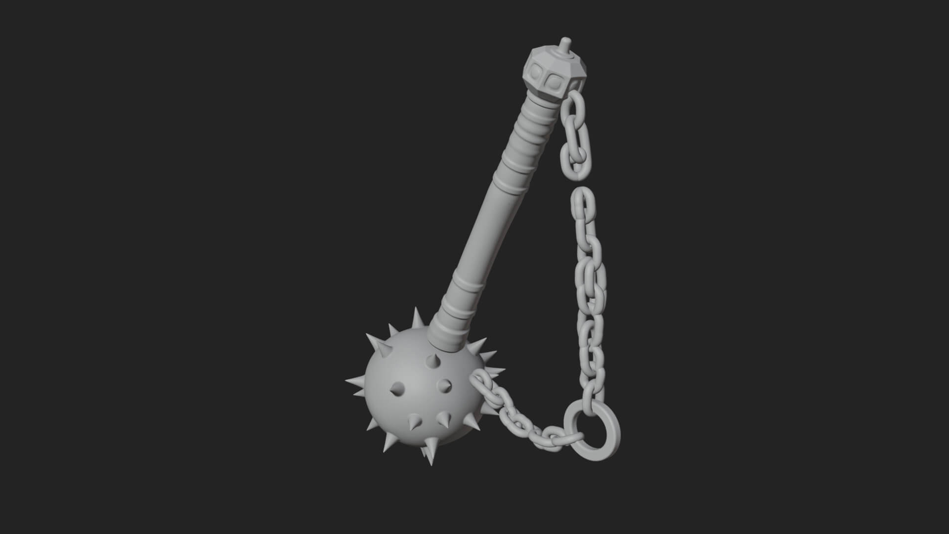 Spiked Ball Chain Flail Model Design 1 3D Print Model 3D Model