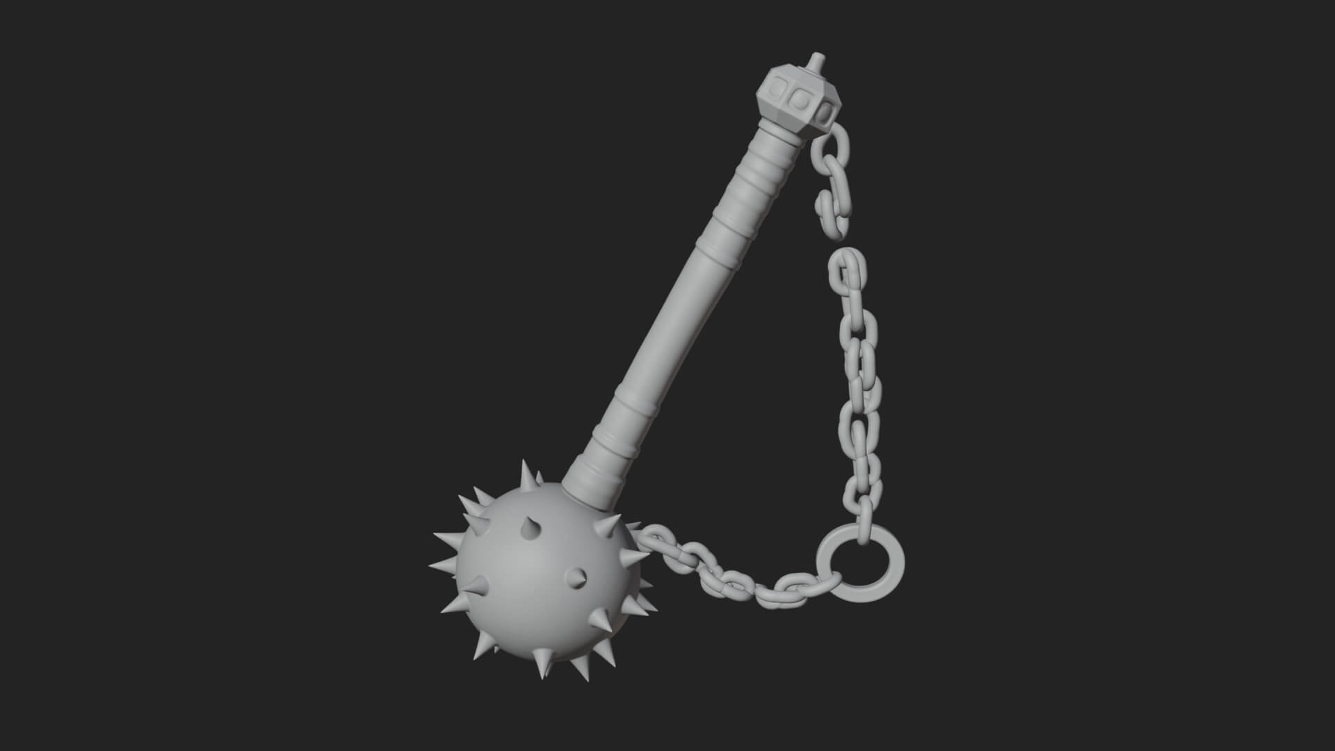 Spiked Ball Chain Flail Model Design 1 3D Print Model 3D Model