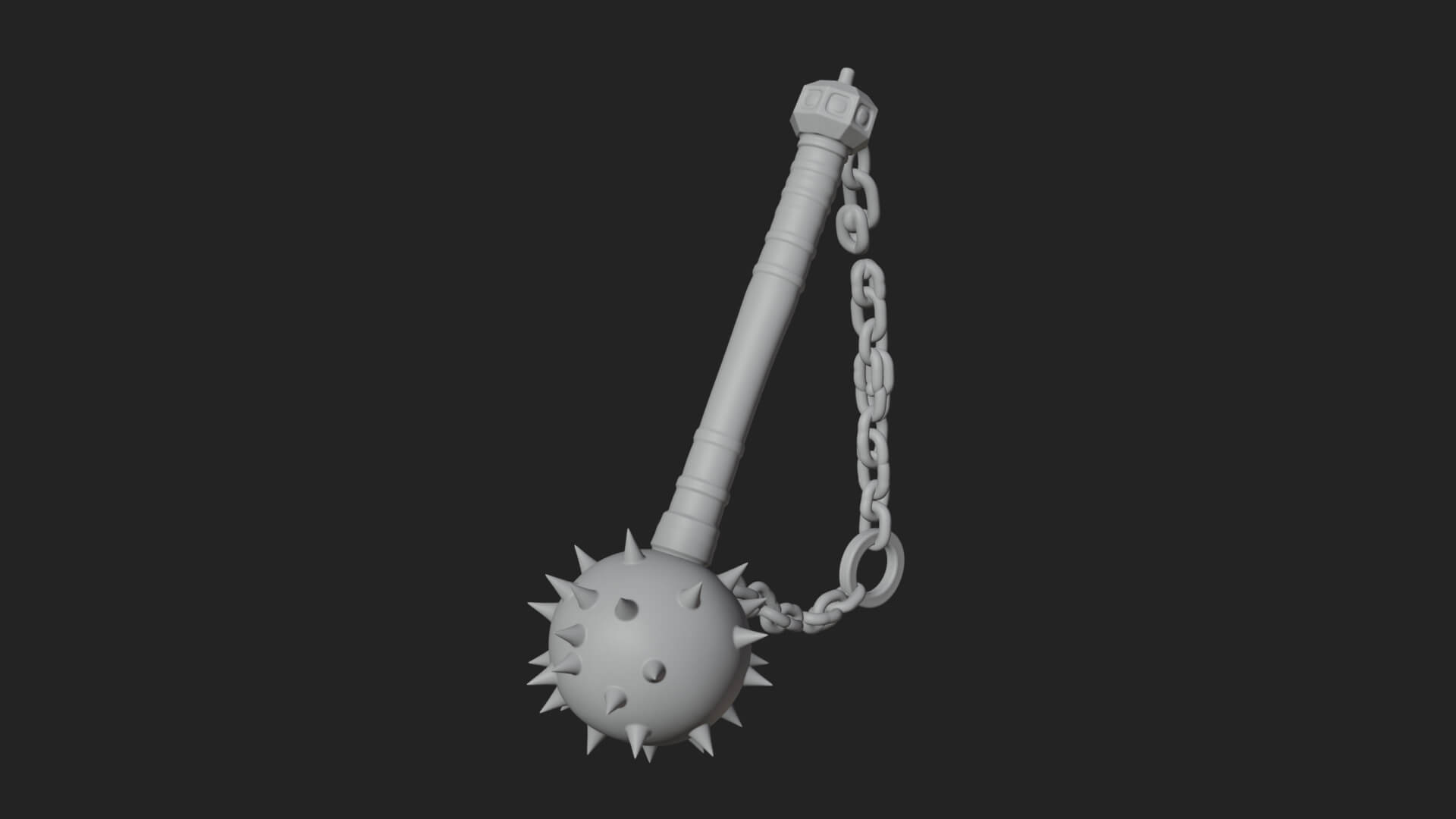 Spiked Ball Chain Flail Model Design 1 3D Print Model 3D Model